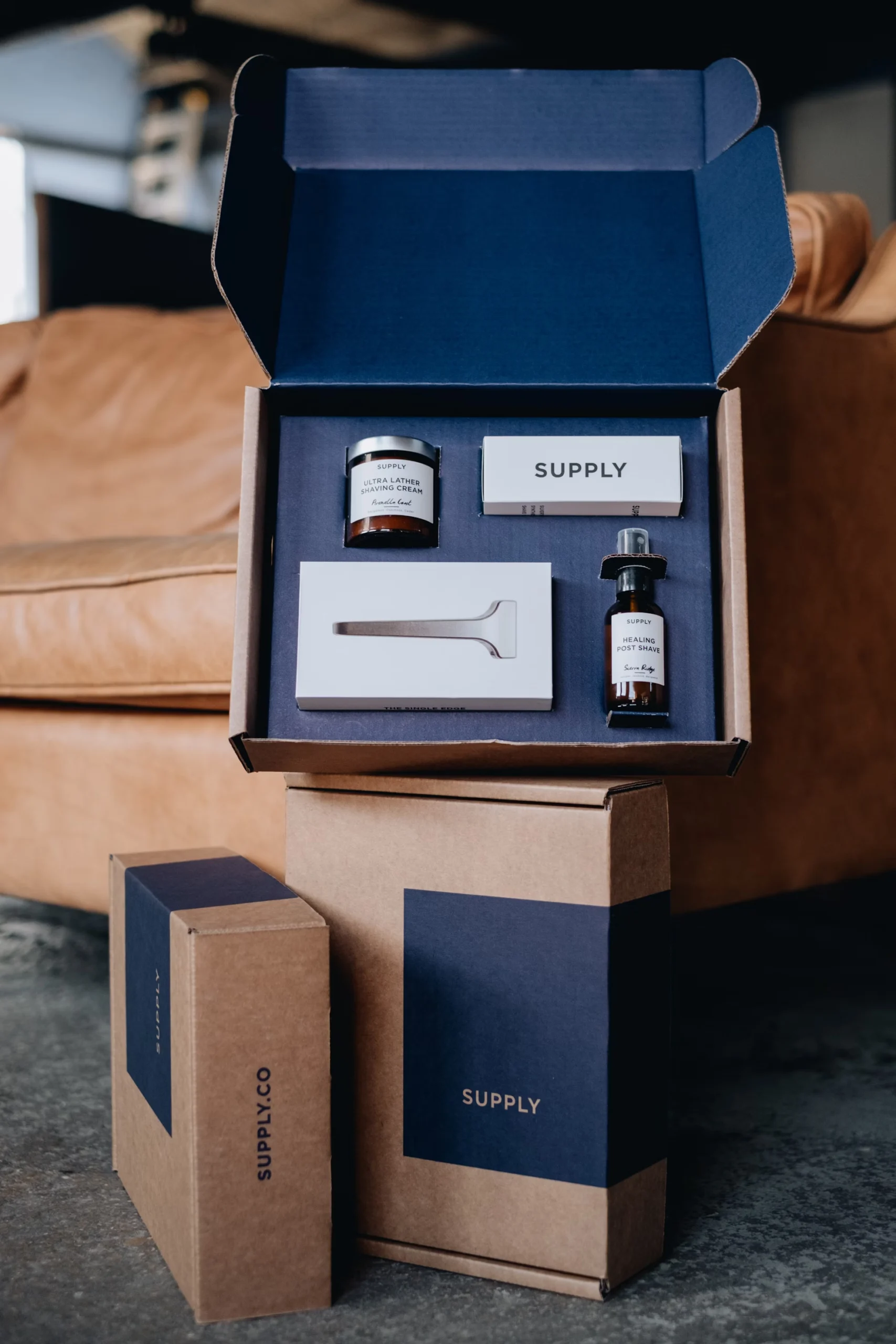 A cosmetic product held securely in a custom die-cut cardboard insert