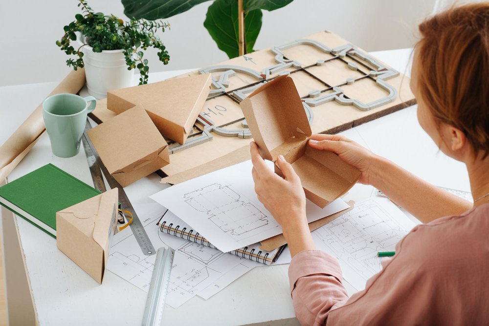 A designer measuring a product to create a perfectly sized custom box