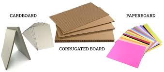 A side-by-side comparison showing the material cross-section of corrugated cardboard and rigid box chipboard