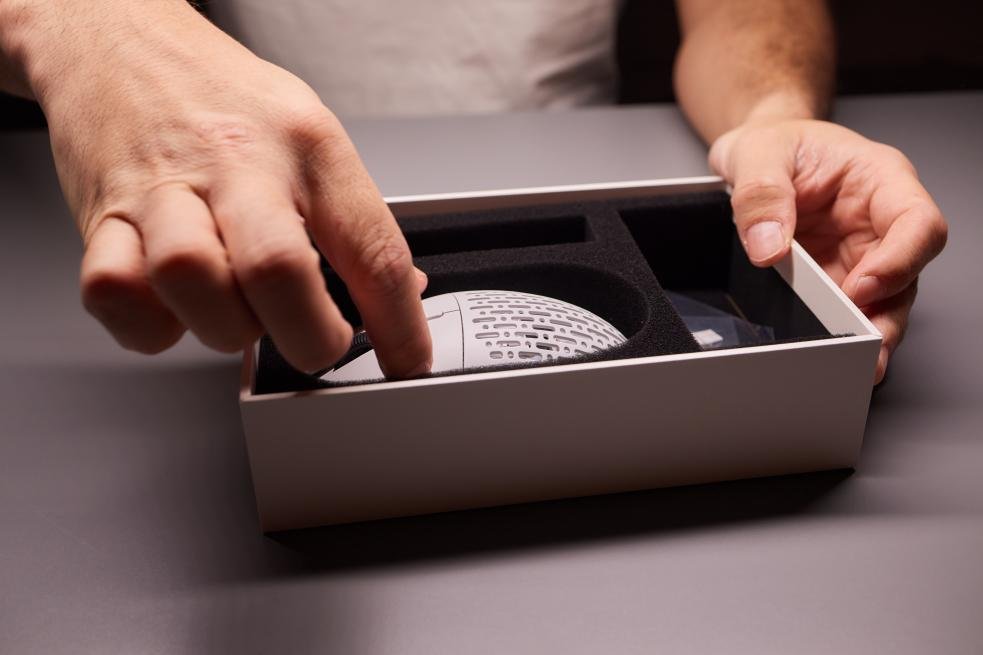 A product fitting perfectly inside a custom-designed insert within a box.