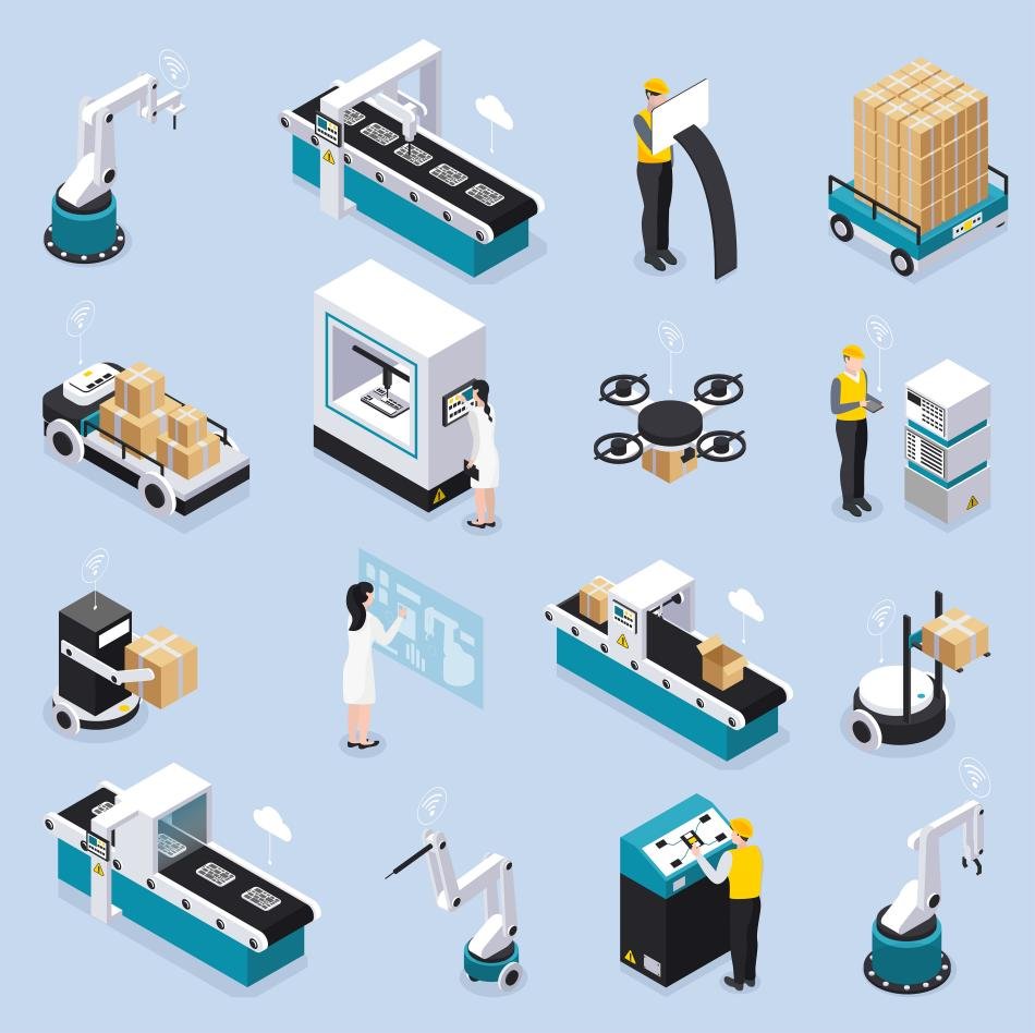 Diagram of IoT smart packaging technology connecting a box to the cloud and a smartphone