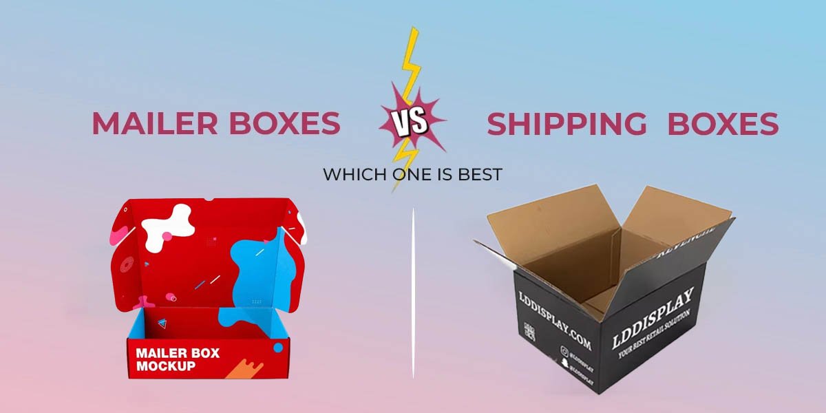 A mailer box next to a folding carton