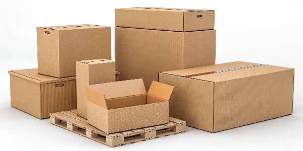 A collection of different sized corrugated boxes, highlighting variety.