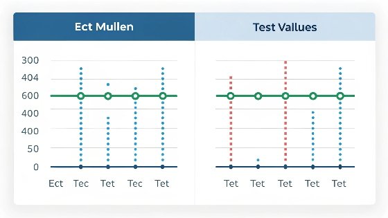 A diagram comparing ECT and Mullen Test values on a chart