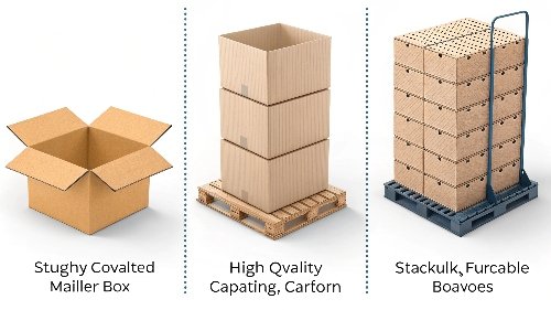 Flat-packed corrugated boxes next to an assembled one