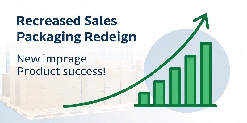 A graph showing sales increasing after a packaging redesign