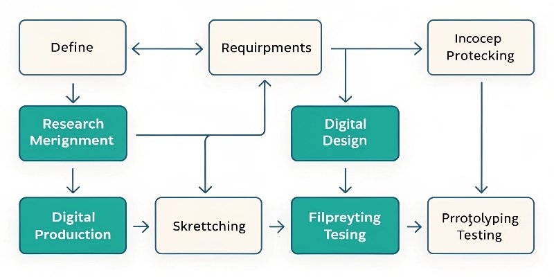 Flowchart of the 7 steps of packaging design