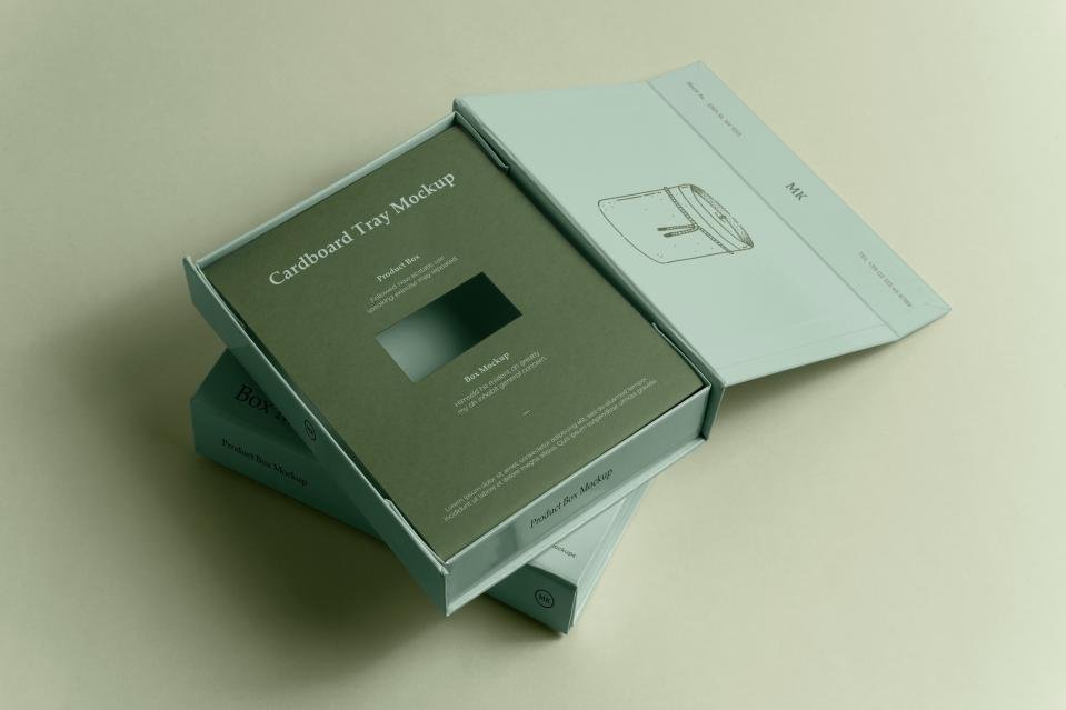 A close-up of a luxury folding carton with gold foil and soft-touch lamination.