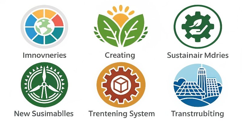 Leaders in Sustainability A collage of logos from different innovative and sustainable companies, both large and small