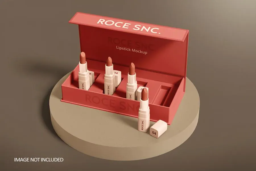 a diagram showing the structural design of a beauty box with custom inserts holding products securely