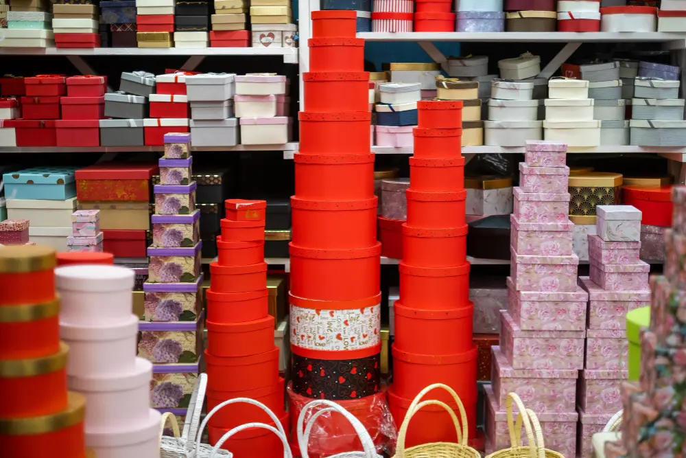 Timeline for Custom Garment Packaging A stack of custom printed garment boxes ready for shipping.