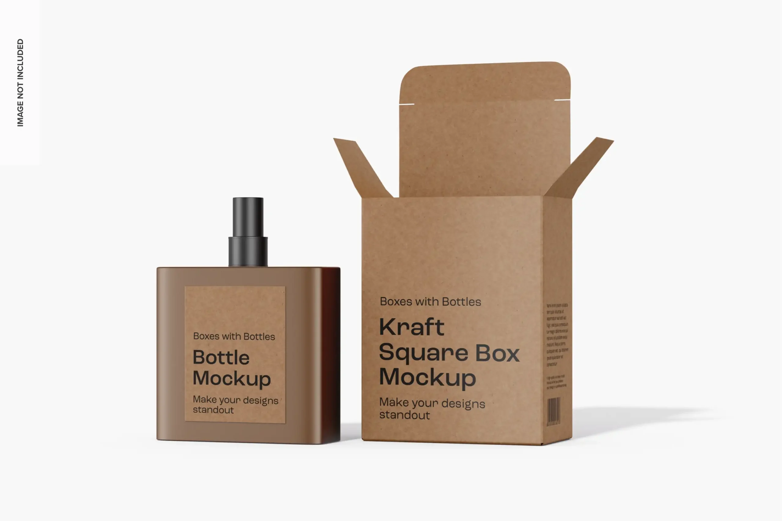 A close-up shot of a Kraft paper perfume box with elegant black debossing and a simple twine wrap.