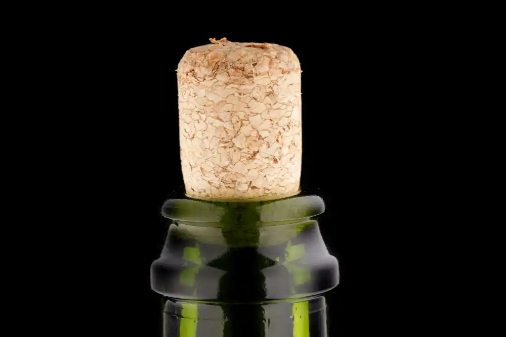 Sustainable Wine Packaging a wine bottle made from recycled glass with a cork stopper