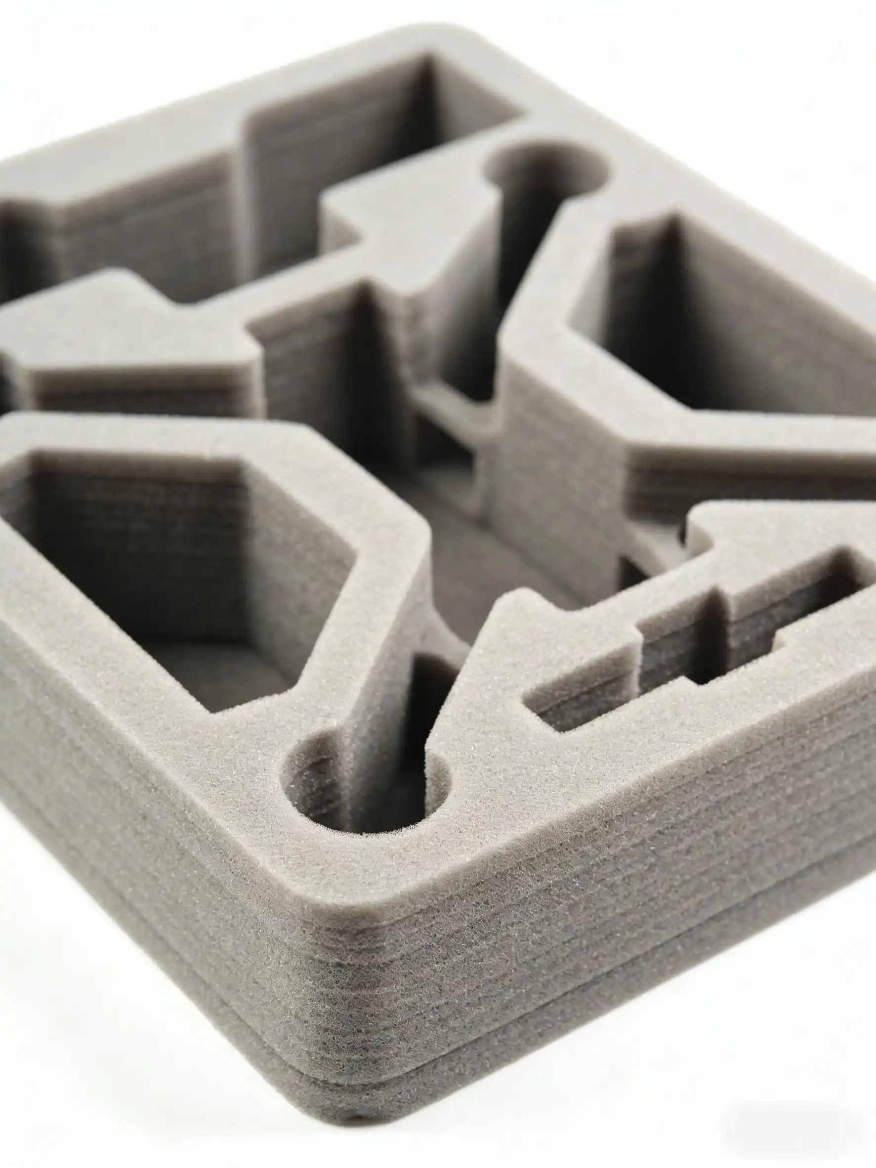 Close-up of high-density EPE foam insert for a drone