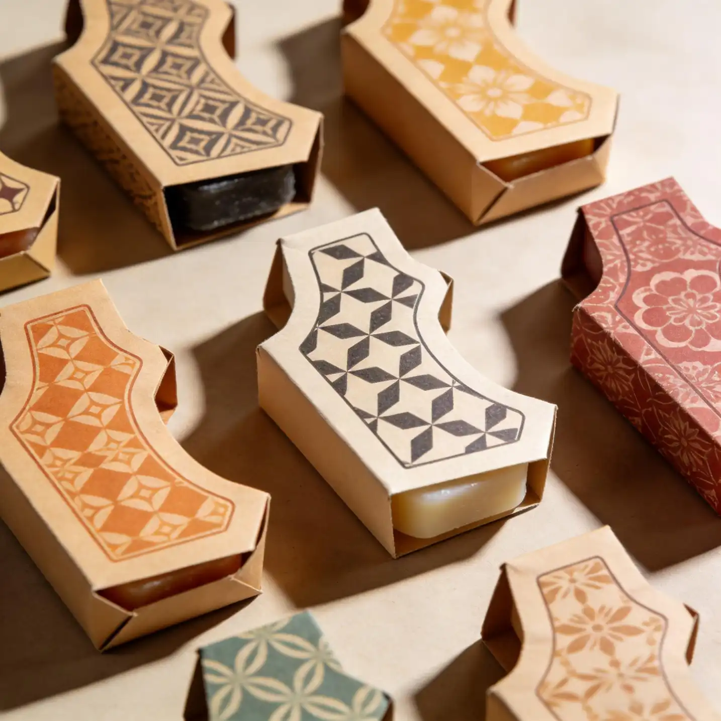 A collection of custom holster soap boxes with different designs