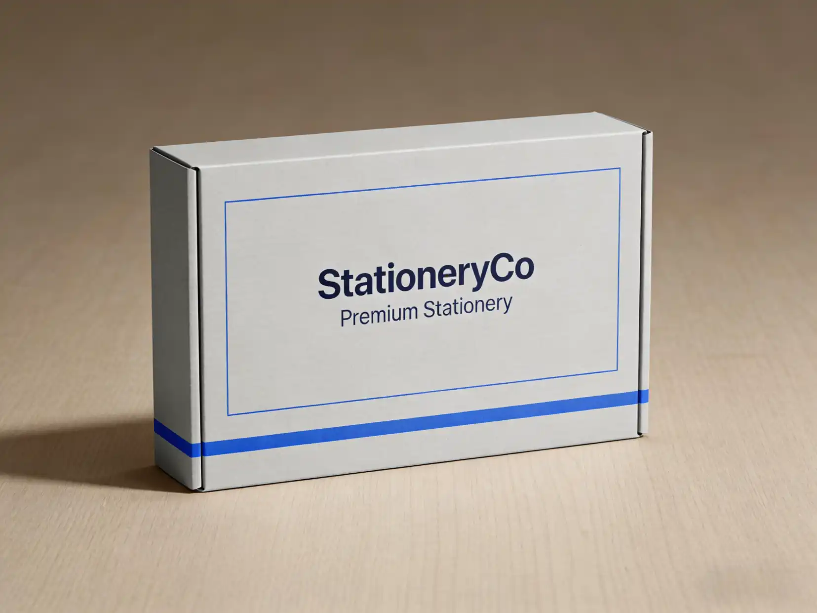Custom stationery shipping box with a brand logo