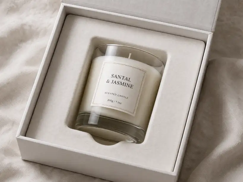 Fragile glass product protected inside custom box insert