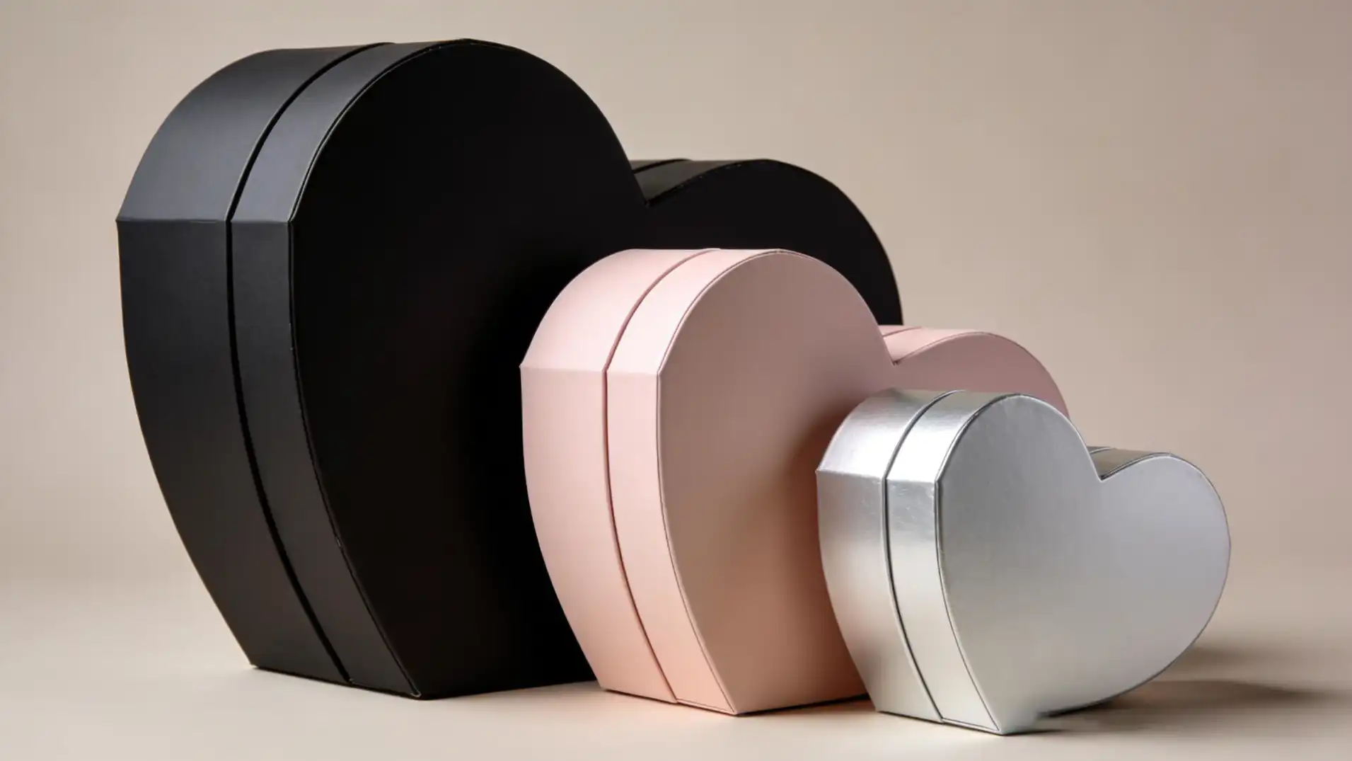 A collection of modern and stylish heart-shaped boxes