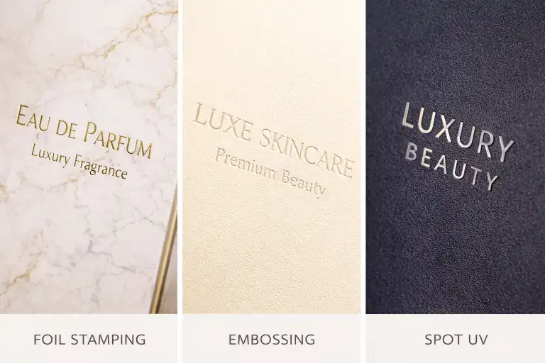 premium finishes on luxury cosmetic packaging boxes