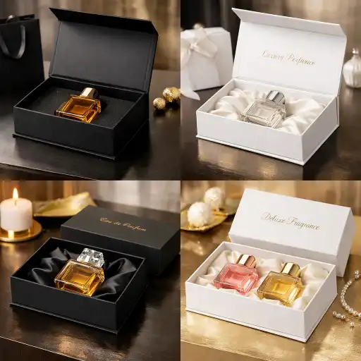 Premium perfume gift box styles including magnetic and lid-and-base structures