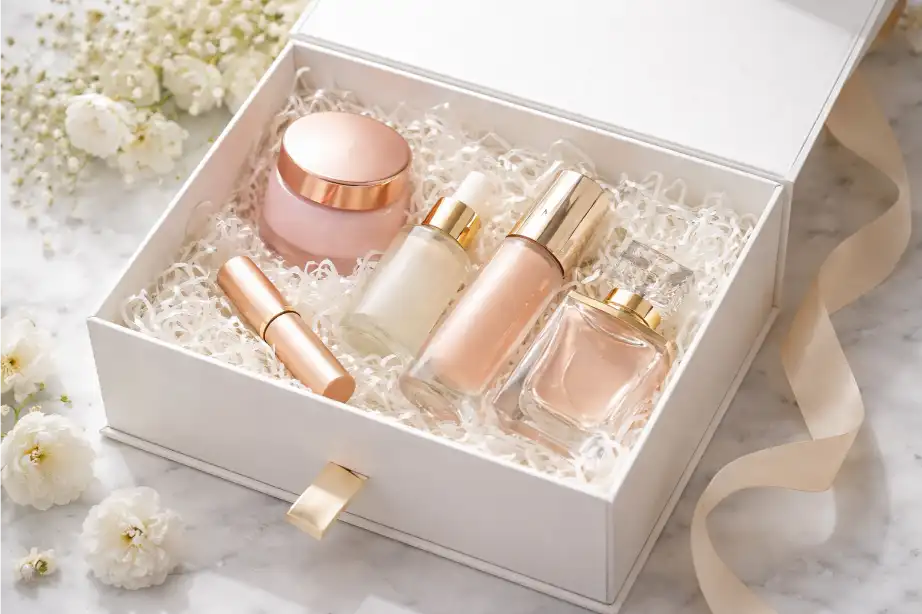 Magnetic closure gift box for beauty and wellness products