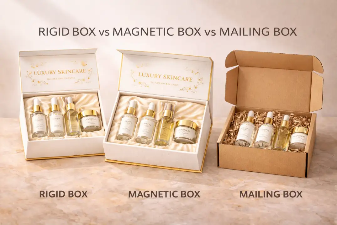rigid magnetic and mailing boxes for skincare gift sets
