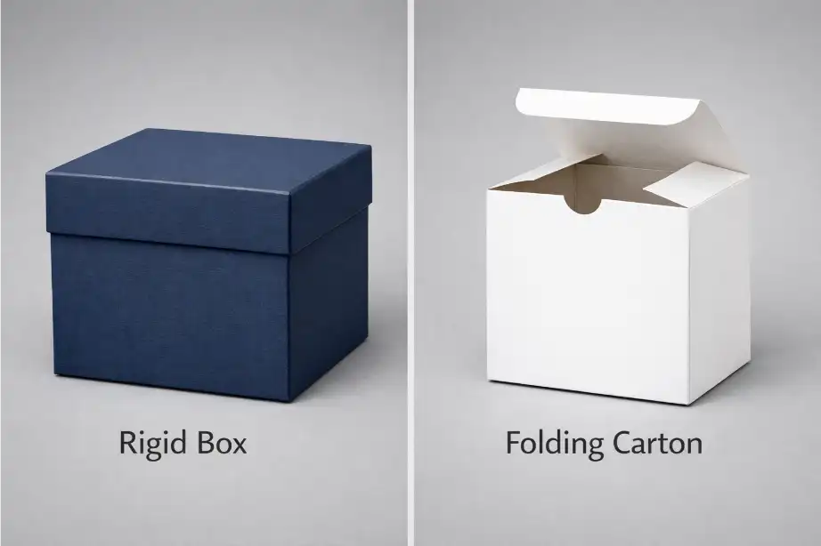 Rigid box versus folding carton comparison