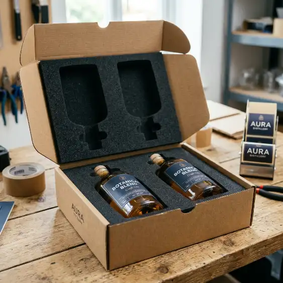 EVA and foam mailer box inserts for bottle packaging