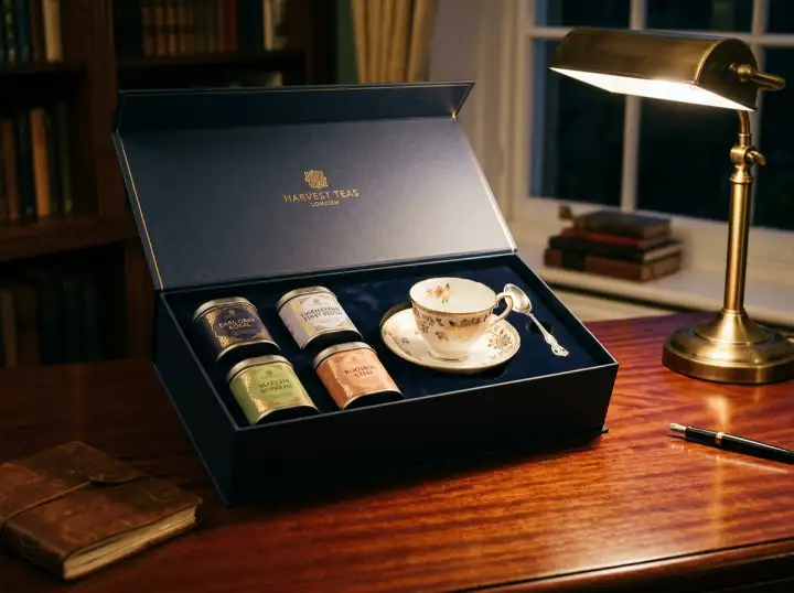 Magnetic closure gift box with premium products inside