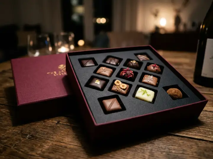 Paper box insert holding multiple products neatly inside a gift set box