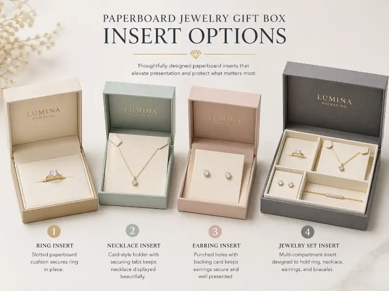 jewelry gift box insert options for rings necklaces and premium sets