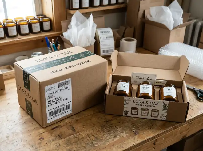 mailer candle gift box and corrugated candle set packaging for shipping