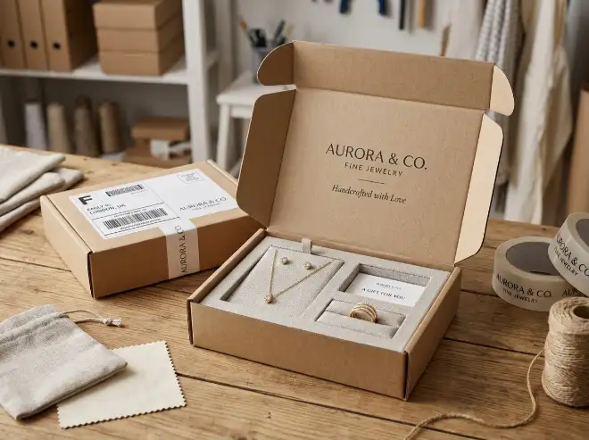 mailer jewelry gift box for ecommerce shipping with insert support