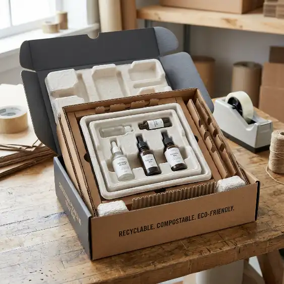 molded paper and corrugated fitment mailer box inserts