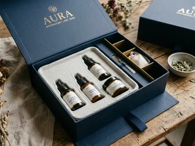 molded paper and wrapped paperboard magnetic gift box inserts