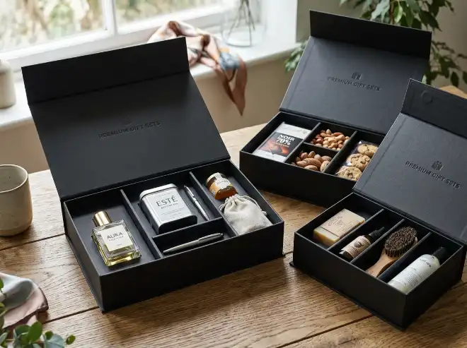 paperboard and divider magnetic gift box inserts for premium gift sets