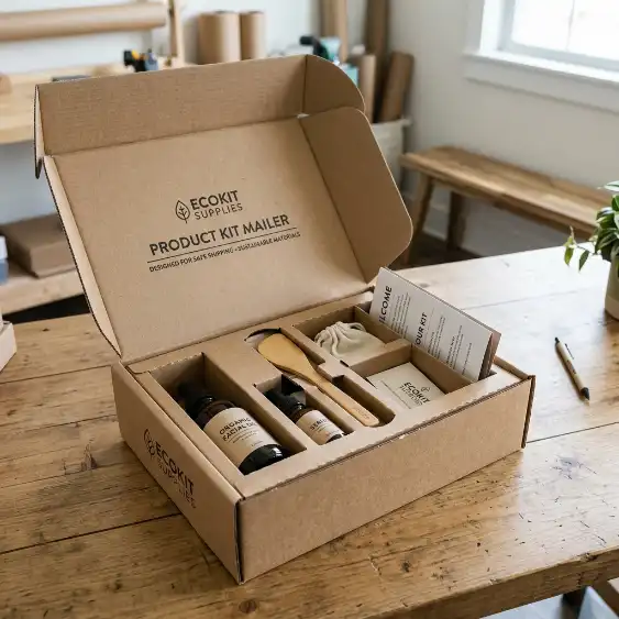 paperboard and divider mailer box inserts for product kits