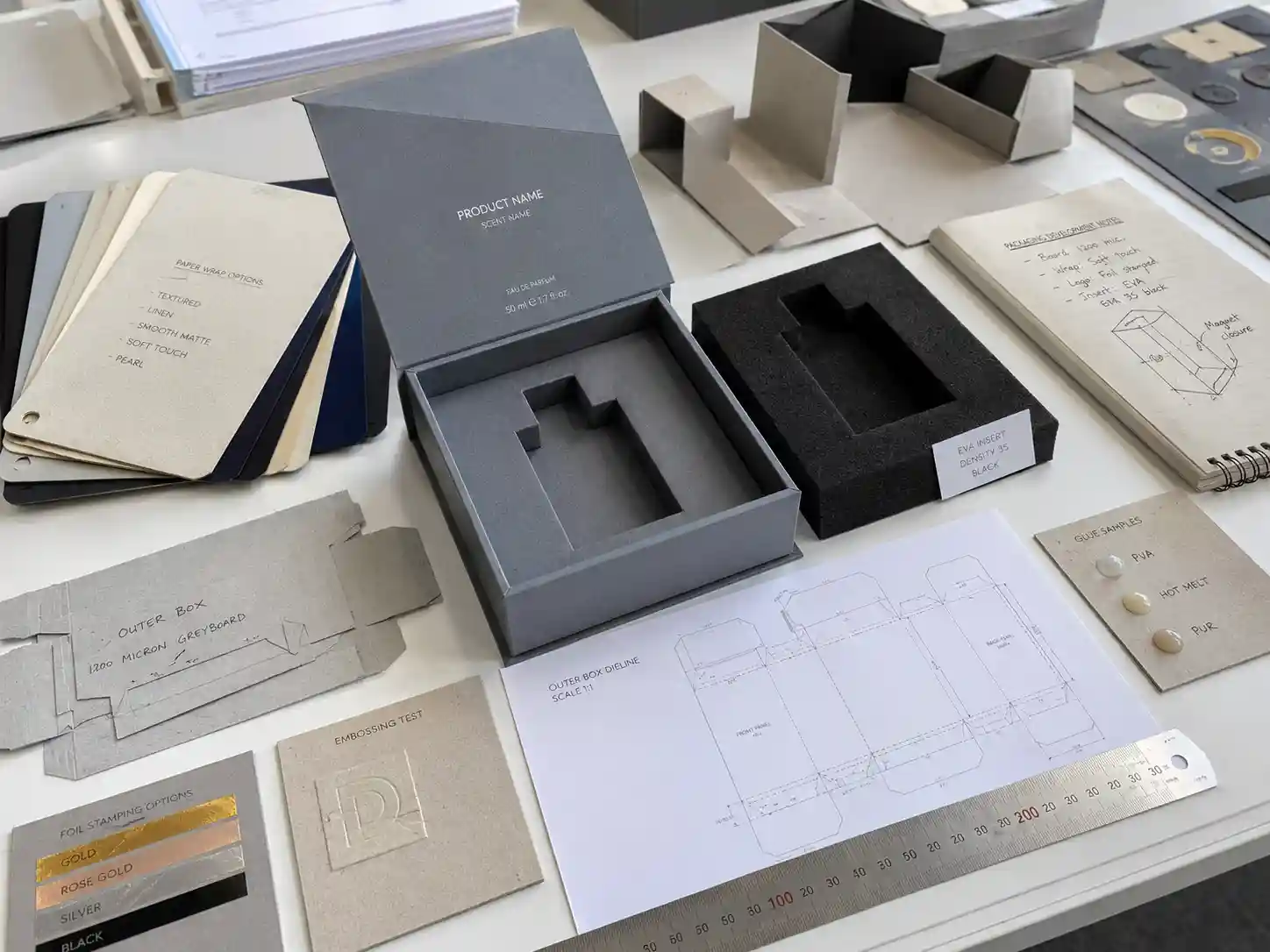 Custom paper box insert samples and structure testing