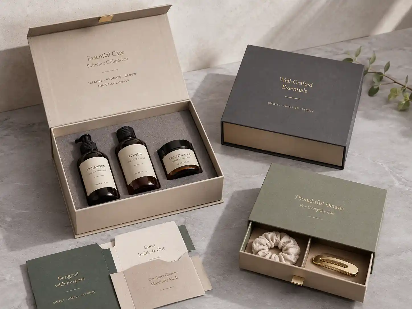 Custom paper box structures for premium gift packaging