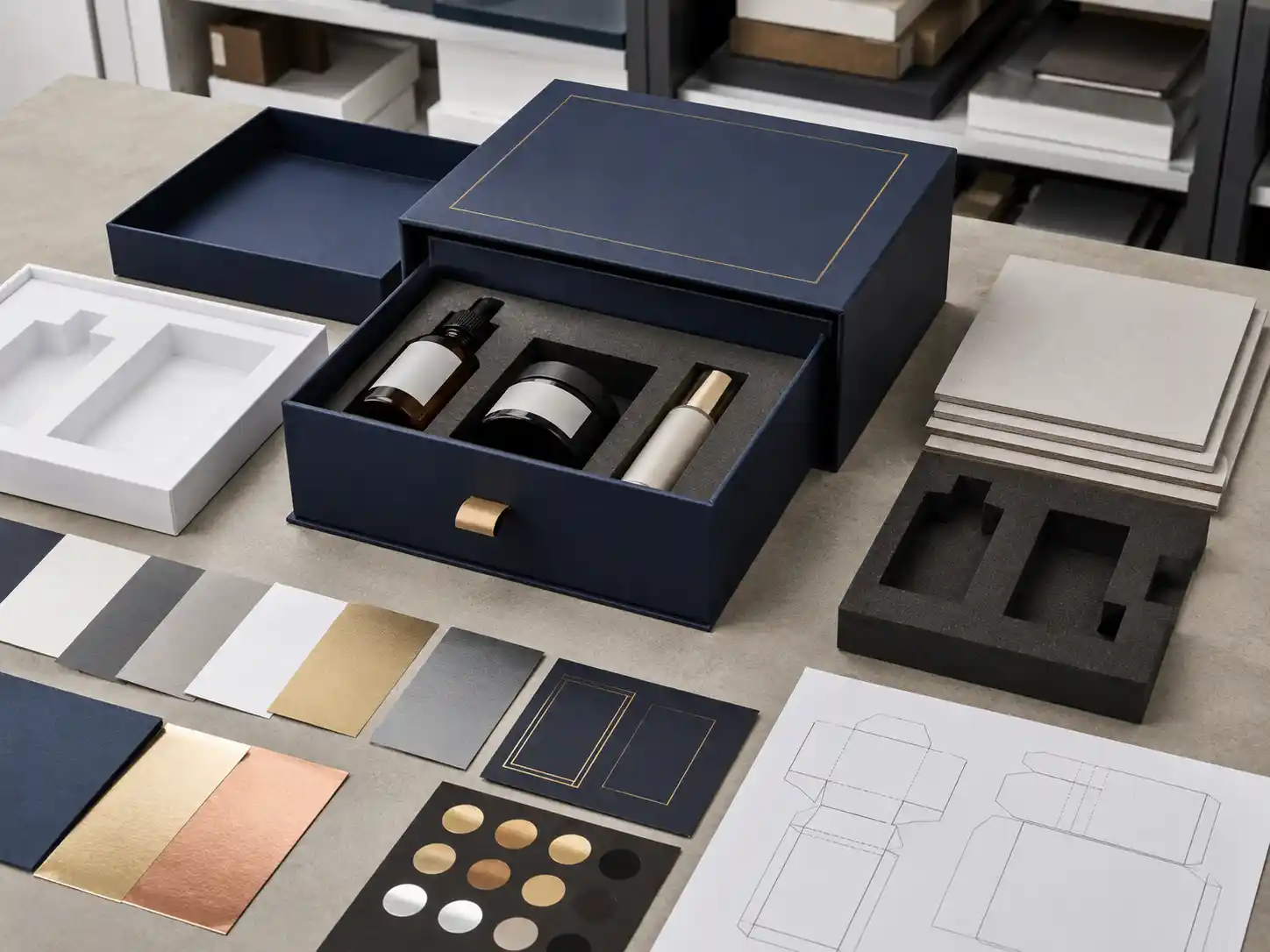 Drawer gift box insert samples and structure details