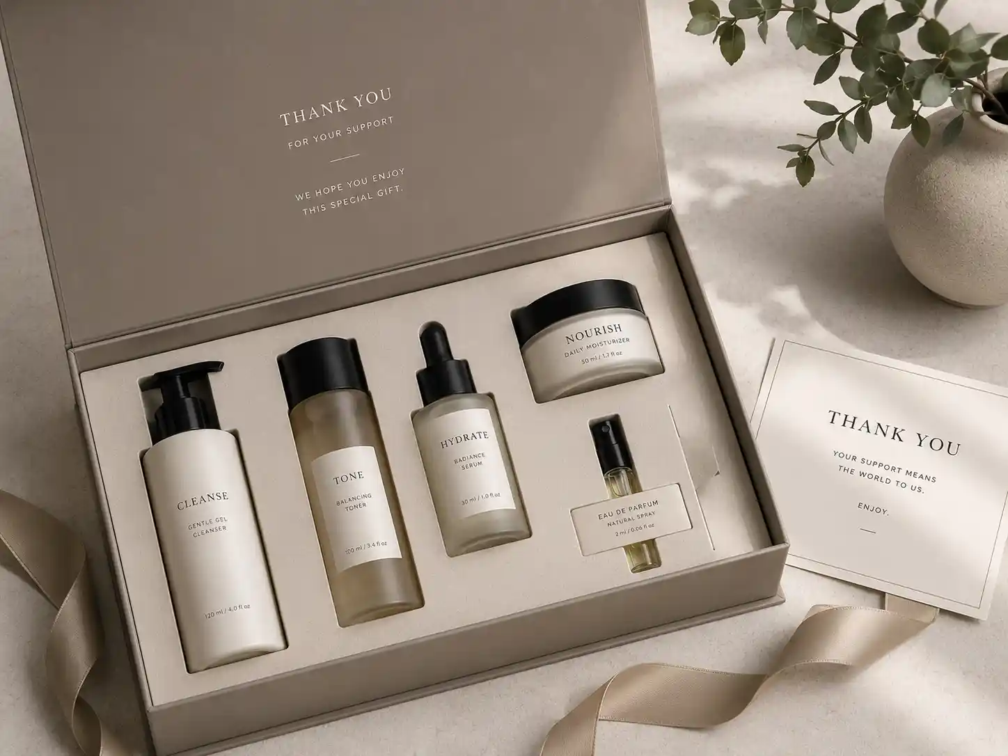 Premium pr gift box launch kit with fitted product insert