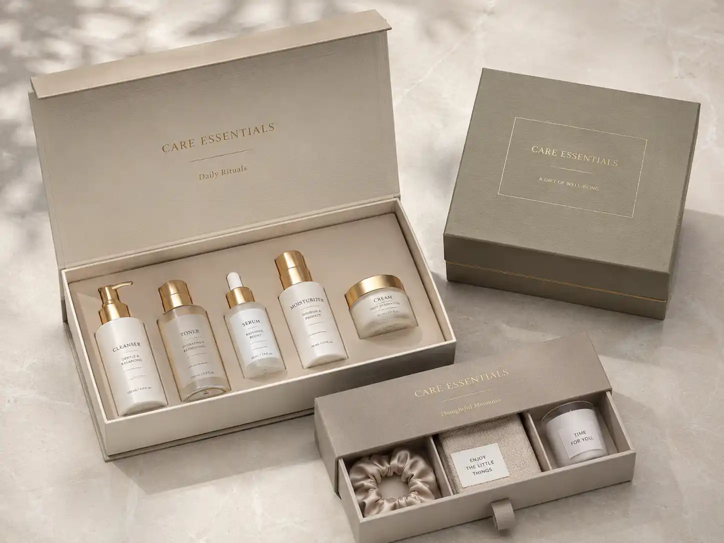 Premium packaging box set with magnetic, drawer, and lid boxes