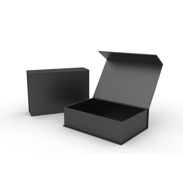 White blank rectangular hard cardboard box for branding presentation and mock up template.