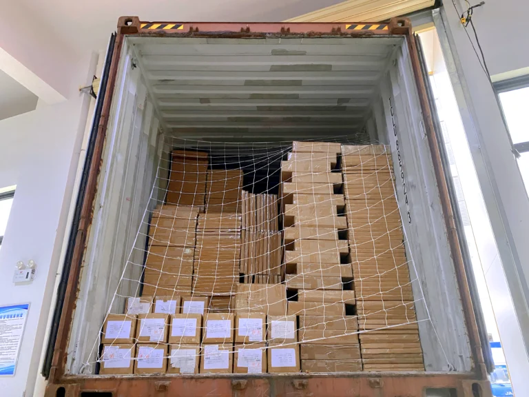 Custom drawer boxes packed for export shipment