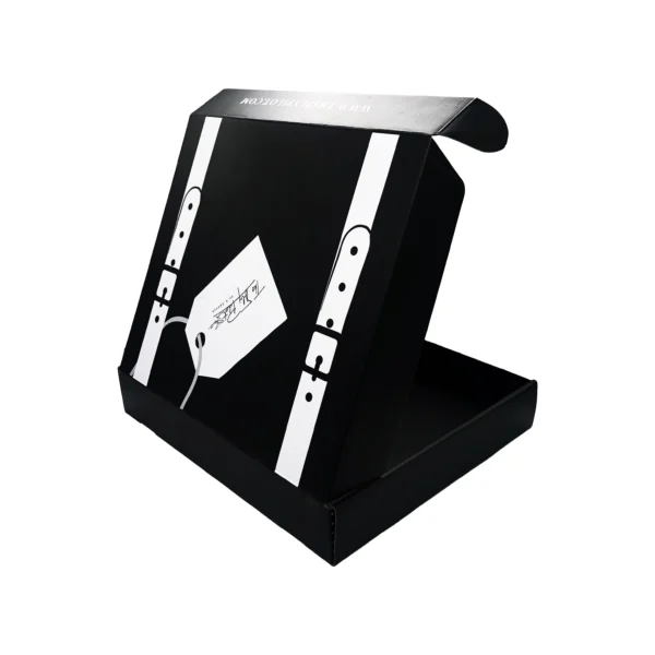 black shipping box for clothing