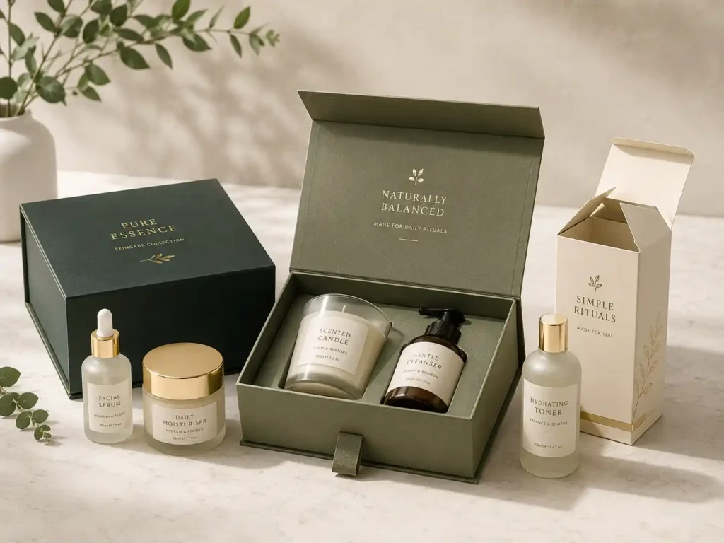 Low MOQ gift box styles with premium product packaging samples