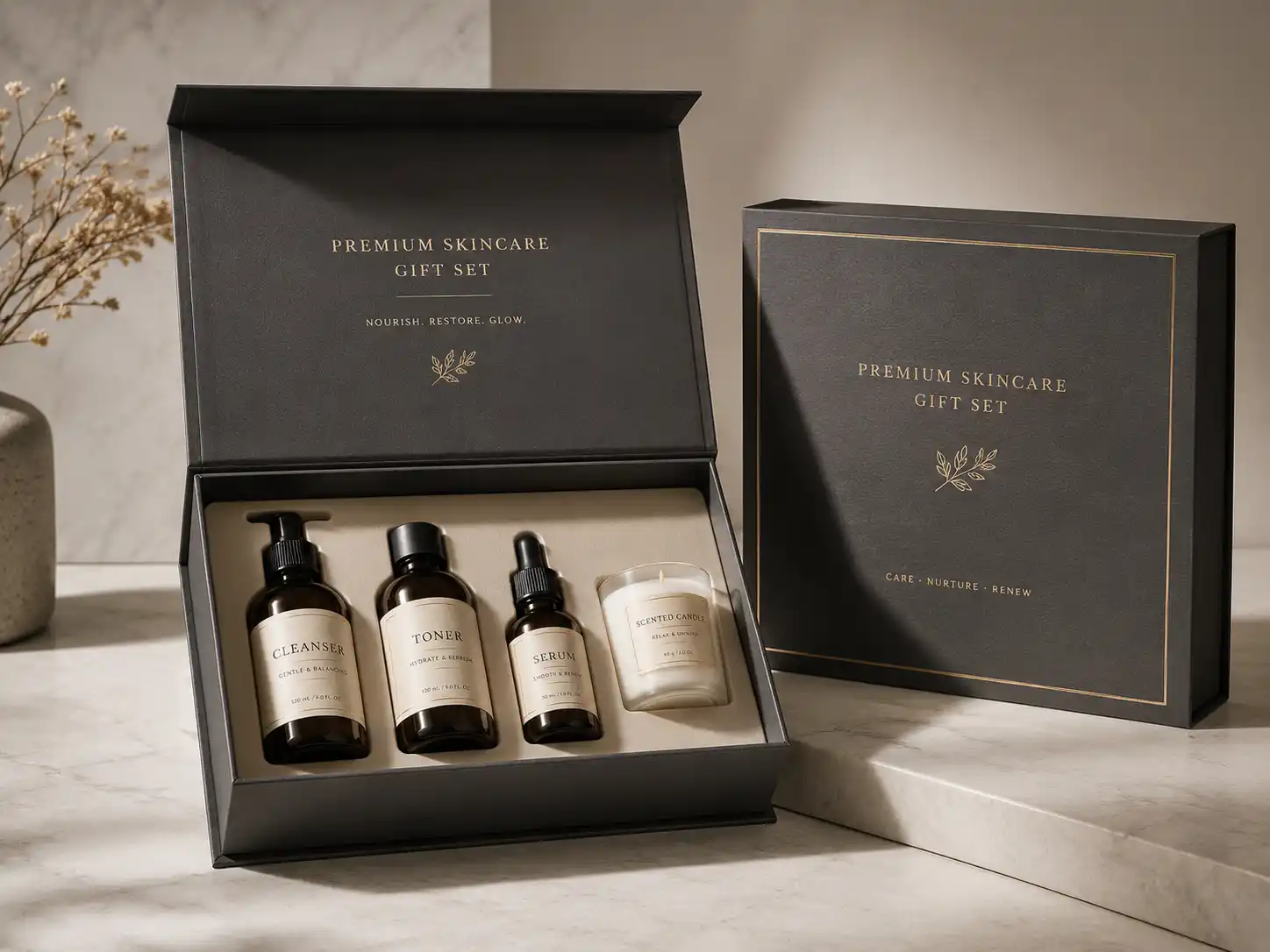 Premium wholesale gift box set with fitted product insert