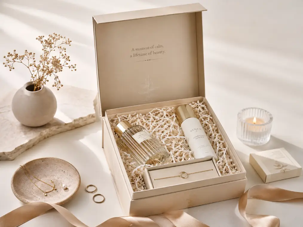 rigid gift box for premium retail products with clean shelf-ready presentation