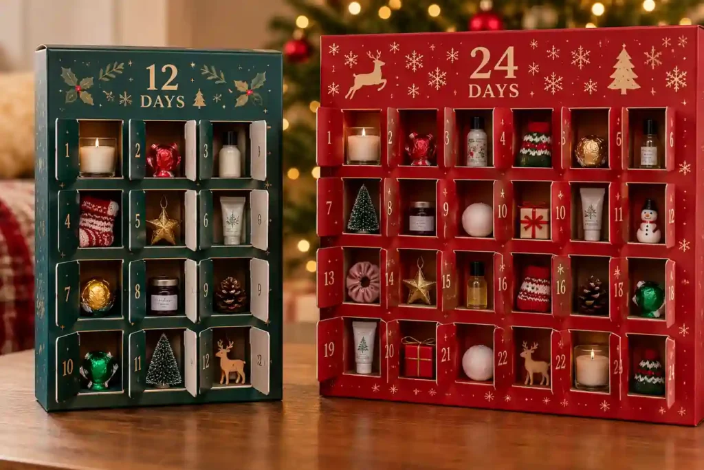 12 day and 24 day advent calendar packaging