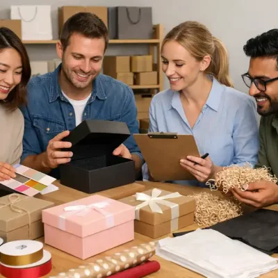 reviewing gift box sample